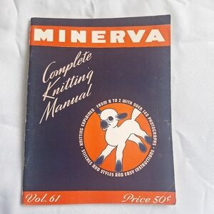 Minerva 1942 Complete Knitting Manual How To Book DIY Knit Crochet Instructions